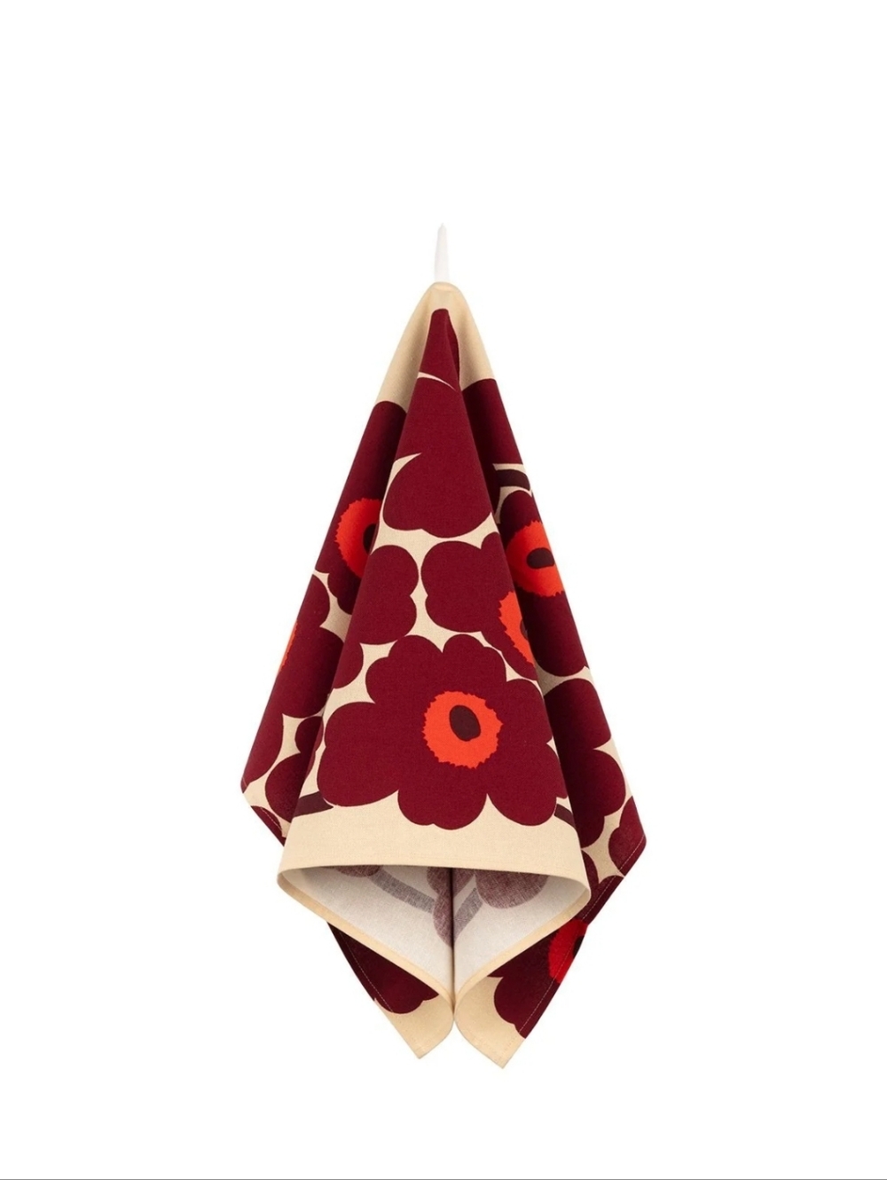 Marimekko Pieni Unikko Tea Towel burgundy/ Red / Cream